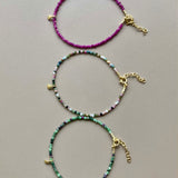 Eirene_bracelets_en__pierre_tourmaline_rose_vert_et_petale_en_argent_or24K