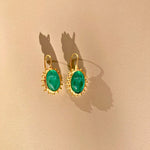 GASTOURI_boucles_d_oreille_en_verre_de_murano_vert_emeraude_boucle_en_argent_massif_et_or_24K