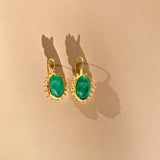 GASTOURI_boucles_d_oreille_en_verre_de_murano_vert_emeraude_boucle_en_argent_massif_et_or_24K