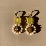 Petite-Ismene-boucles_d_oreille_en_vert_anis_marron_argent_et_or18k